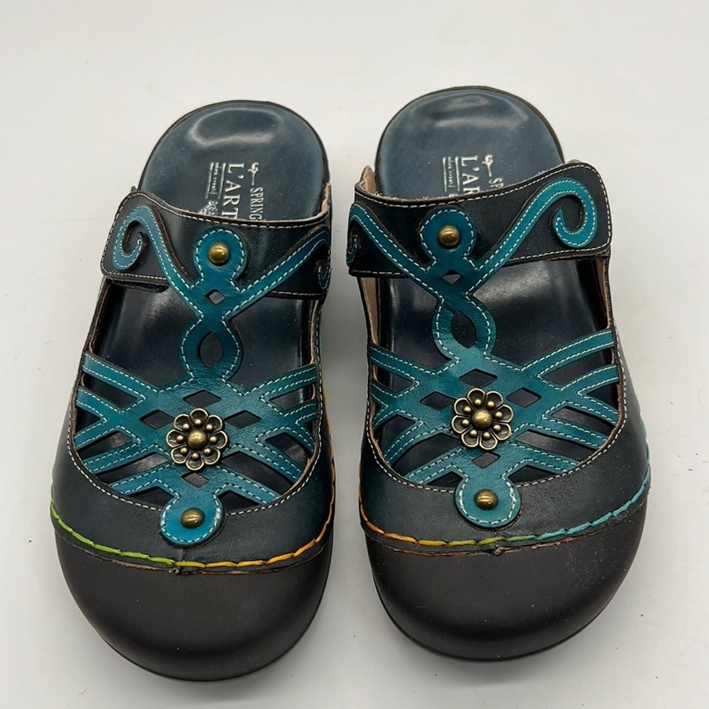 L'Artiste Mary Jane Style Clogs with Top Velcro Closure size EU37